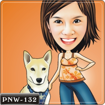 女生人像Q版漫畫PNW-132(不含狗狗Q畫)